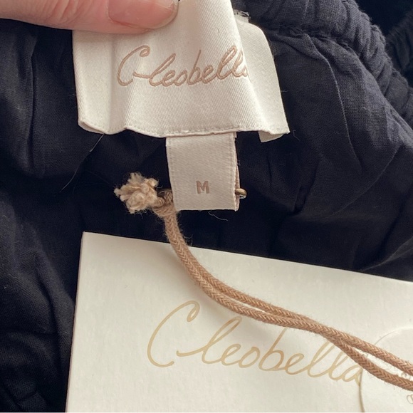 NWT Cleobella Black Elaina Organic Cotton Tiered Eyelet Midi Dress Size Medium - Picture 10 of 13